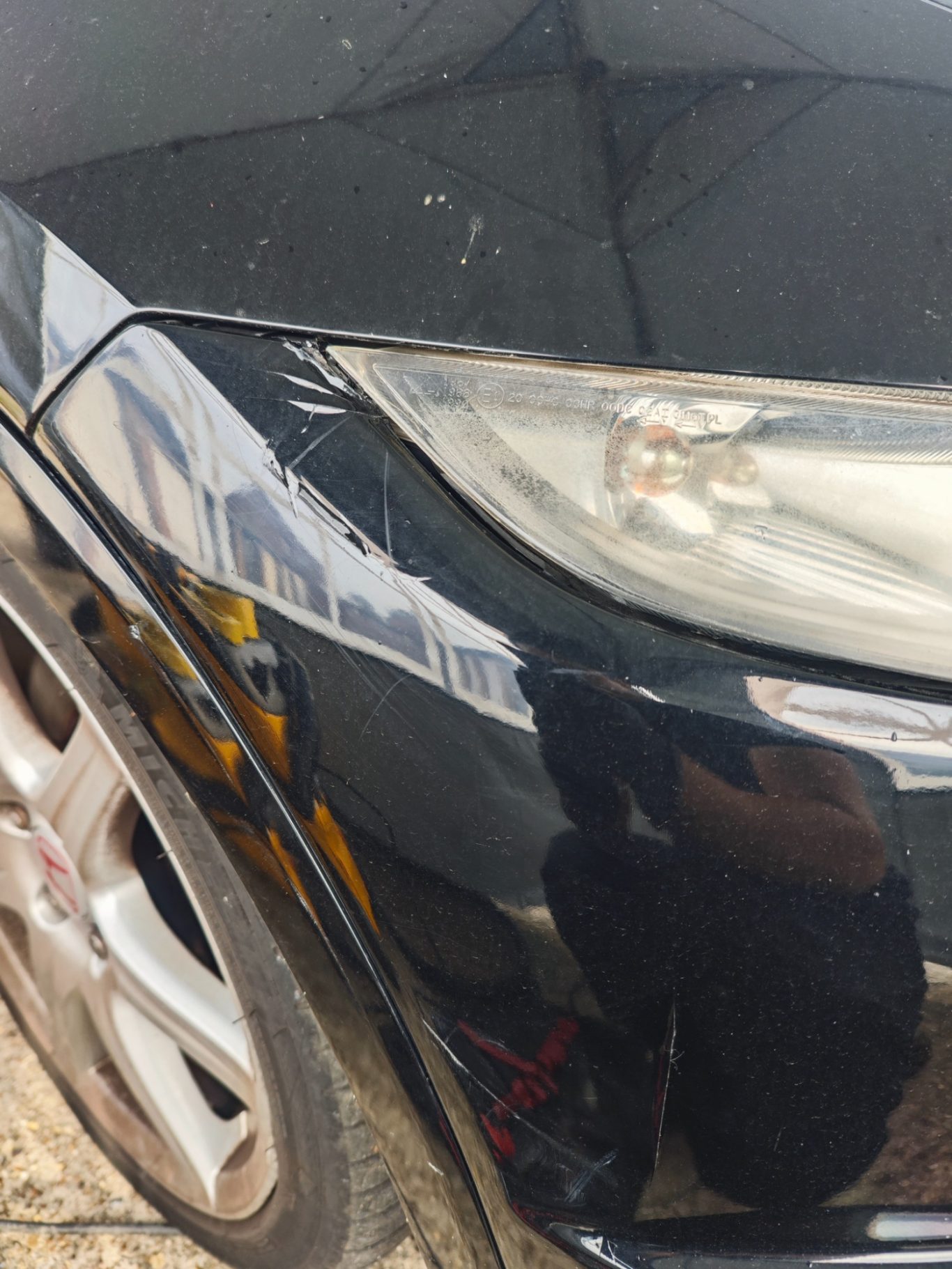 Before Before car Front bumper scuff repair - Bodywork Repair service @ Sprayworkz in Reading Berkshire