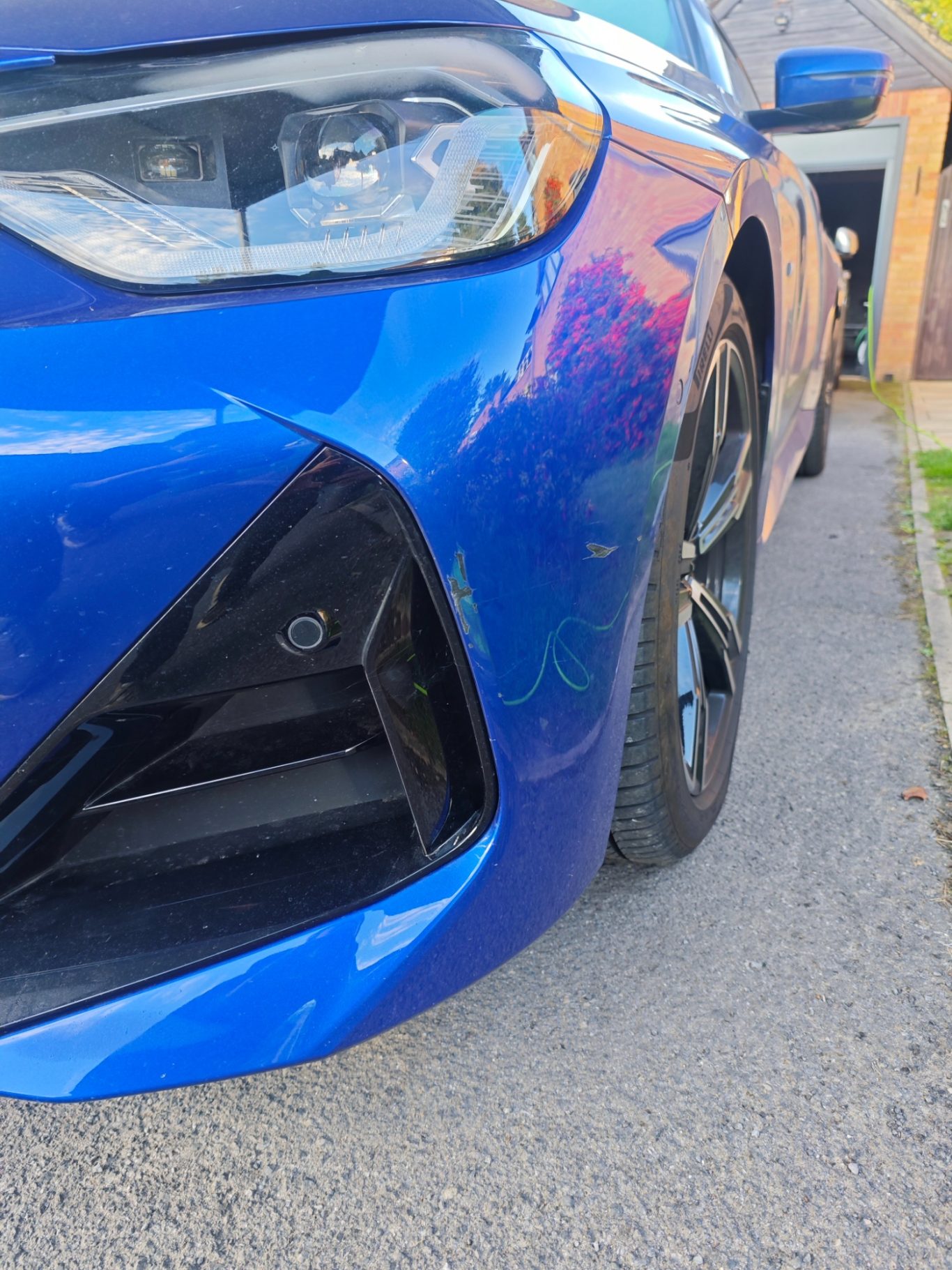 Before Before car Front bumper scuff repair - Bodywork Repair service @ Sprayworkz in Reading Berkshire