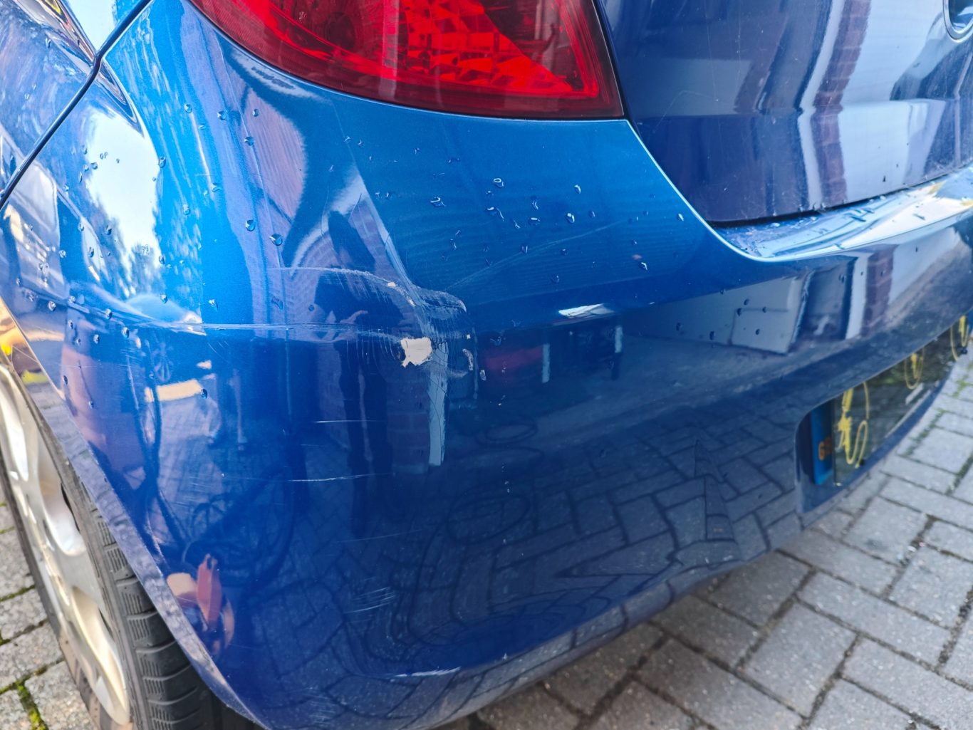 Before Before car rear bumper scuff repair - Bodywork Repair service @ Sprayworkz in Reading Berkshire