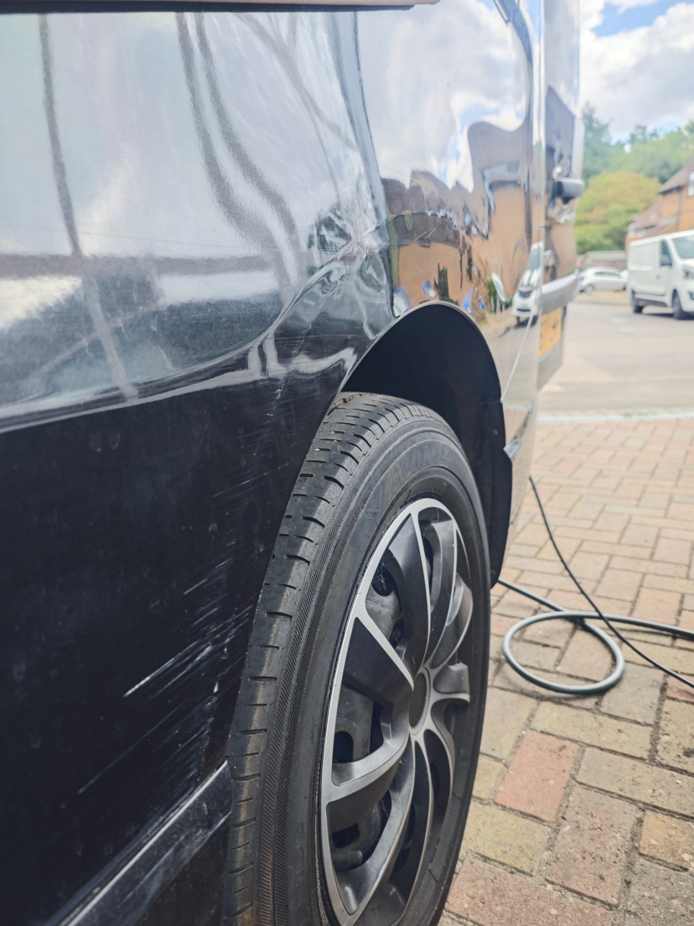 Before Before van side bodywork dent repair - Bodywork Repair service @ Sprayworkz in Reading Berkshire